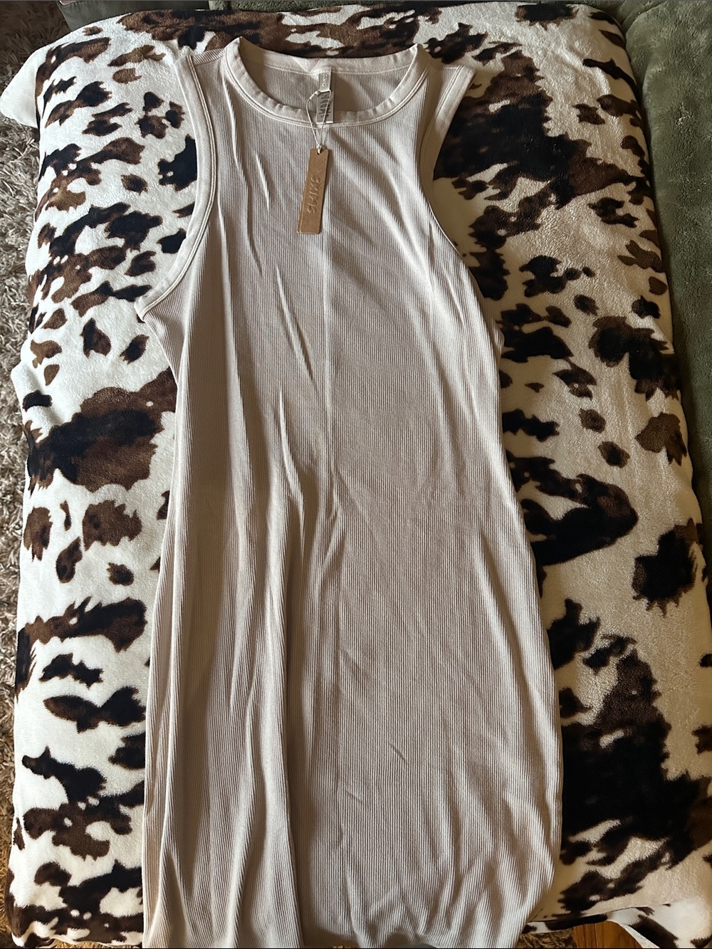 SKIMS Cotton Rib Tank Dress in Stone